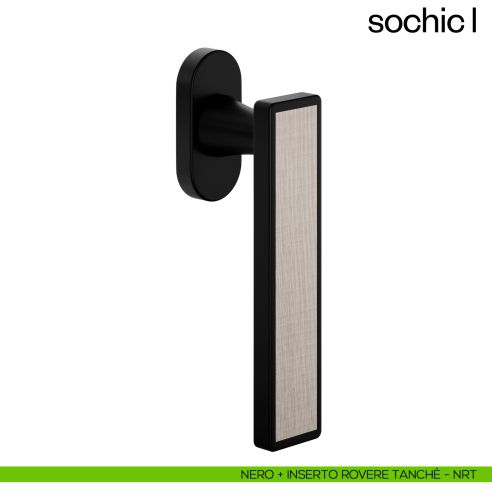 Maniglia per finestra martellina DK Sochic L dnd Handles - nero + inserto rovere tanche