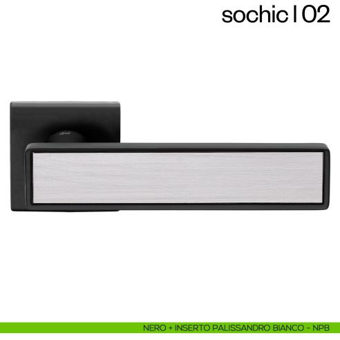 Maniglia per porta Sochic L 02 dnd Handles - nero + inserto palissandro bianco