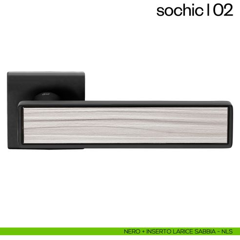 Maniglia per porta Sochic L 02 dnd Handles - nero + inserto larice sabbia