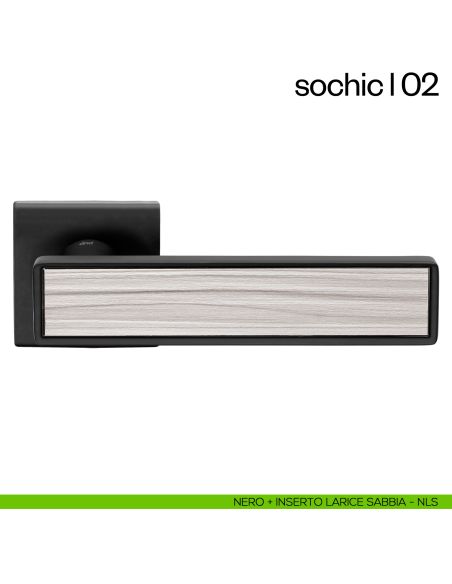 Maniglia per porta Sochic L 02 dnd Handles - nero + inserto larice sabbia