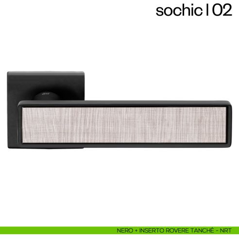 Maniglia per porta Sochic L 02 dnd Handles - nero + inserto rovere tanche