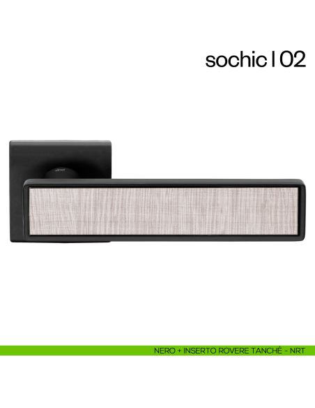 Maniglia per porta Sochic L 02 dnd Handles - nero + inserto rovere tanche