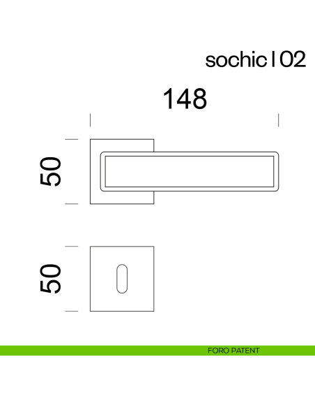 Maniglia per porta Sochic L 02 dnd Handles con inserto in legno foro patent