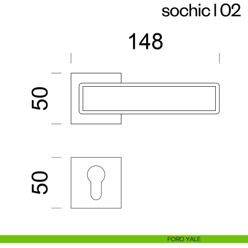 Maniglia per porta Sochic L 02 dnd Handles con inserto in legno foro yale