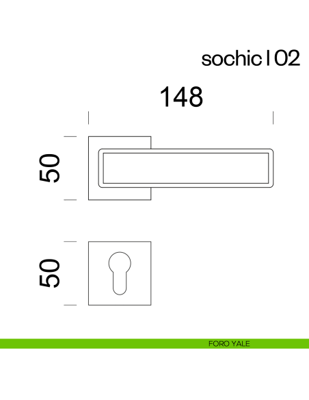 Maniglia per porta Sochic L 02 dnd Handles con inserto in legno foro yale