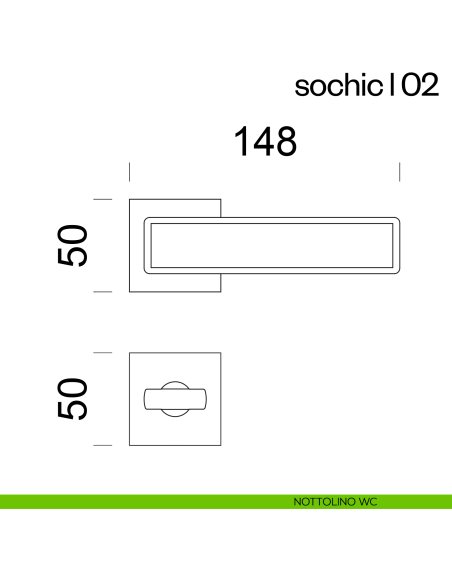 Maniglia per porta Sochic L 02 dnd Handles con inserto in legno nottolino wc