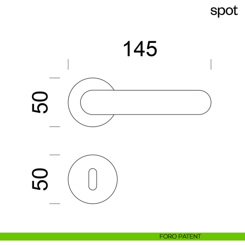Maniglia per porta Spot dnd Handles foro patent