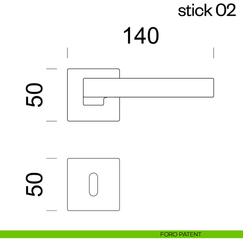 Maniglia per porta Stick 02 dnd Handles foro patent