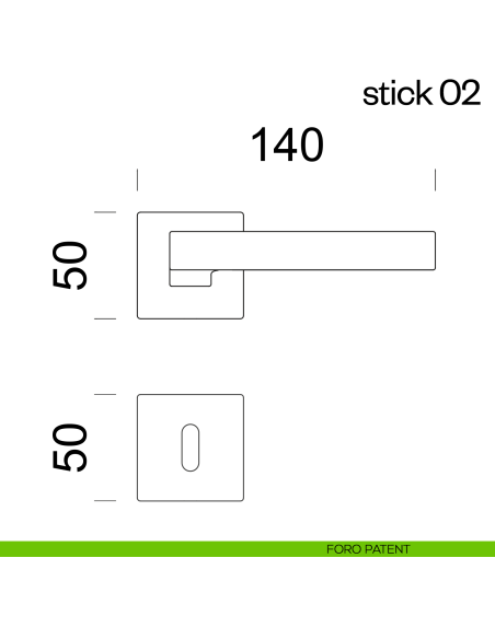 Maniglia per porta Stick 02 dnd Handles foro patent