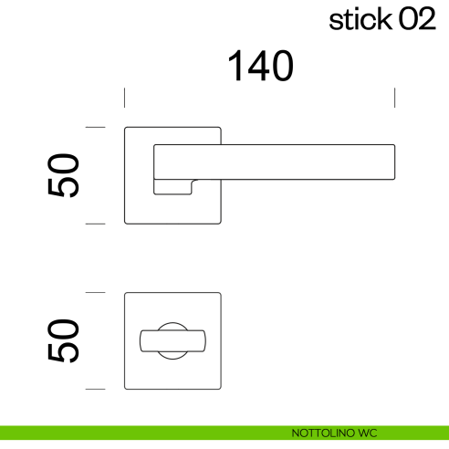Maniglia per porta Stick 02 dnd Handles nottolino wc