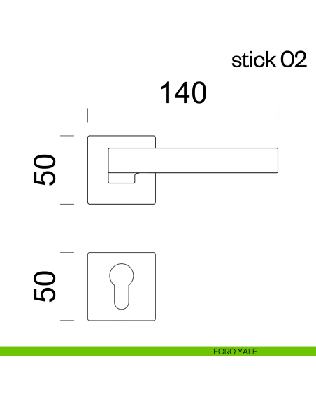 Maniglia per porta Stick 02 dnd Handles foro yale