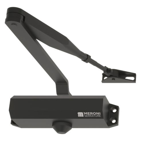 Chiudiporta aereo Meroni DC130 a forza variabile EN 3-4 braccio standard - verniciato nero