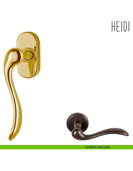 Maniglia per finestra martellina DK Heidi Colombo Design umber bronze
