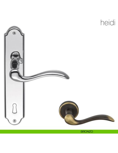 Maniglia con placca per porta Heidi Colombo Design - bronzo - foro patent