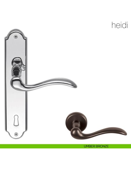 Maniglia con placca per porta Heidi Colombo Design - umber bronze - foro patent
