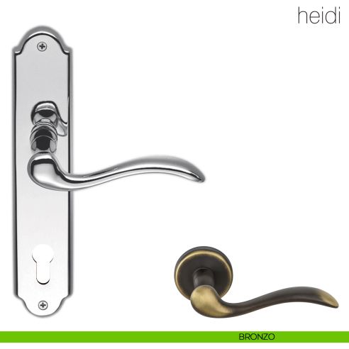 Maniglia con placca per porta Heidi Colombo Design - bronzo - foro yale