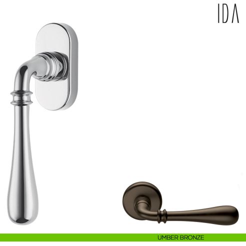 Maniglia per finestra martellina DK Ida Colombo Design umber bronze