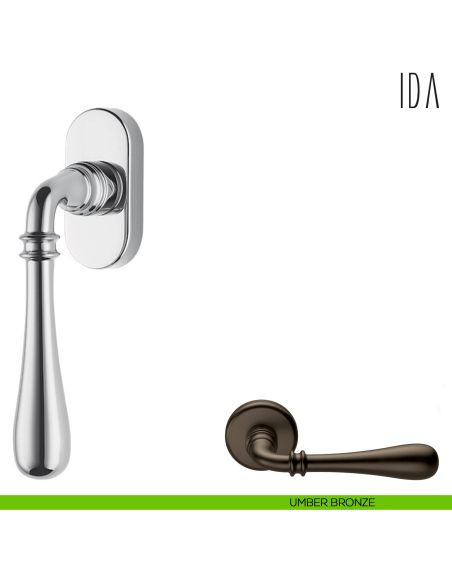 Maniglia per finestra martellina DK Ida Colombo Design umber bronze