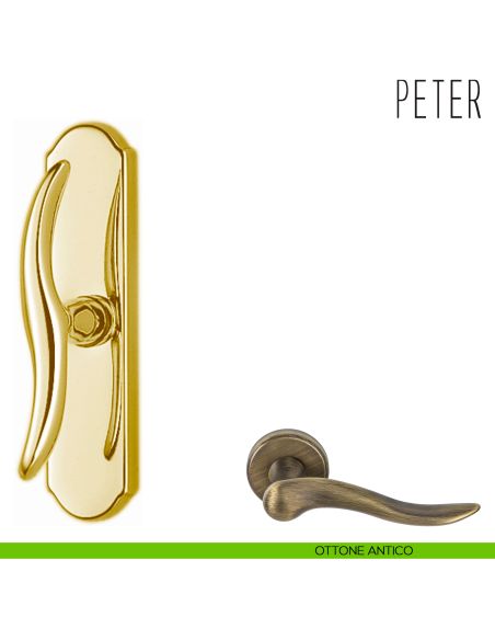 Maniglia per finestra cremonese Peter Colombo Design ottone antico
