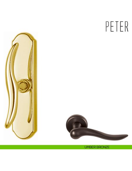 Maniglia per finestra cremonese Peter Colombo Design umber bronze