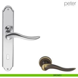 Maniglia con placca per porta Peter Colombo Design 2