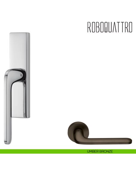 Maniglia per finestra cremonese Roboquattro Colombo Design umber bronze