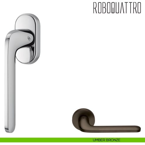 Maniglia per finestra martellina DK Roboquattro Colombo Design umber bronze