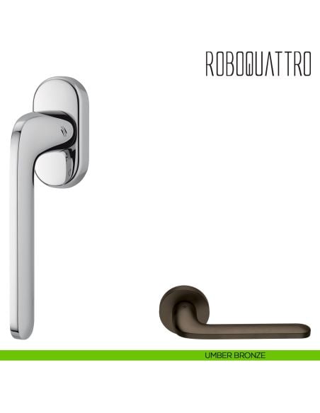 Maniglia per finestra martellina DK Roboquattro Colombo Design umber bronze