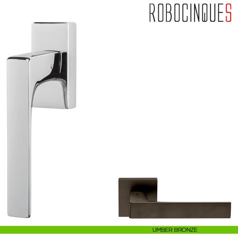 Maniglia per finestra martellina DK Robocinque S Colombo Design umber bronze