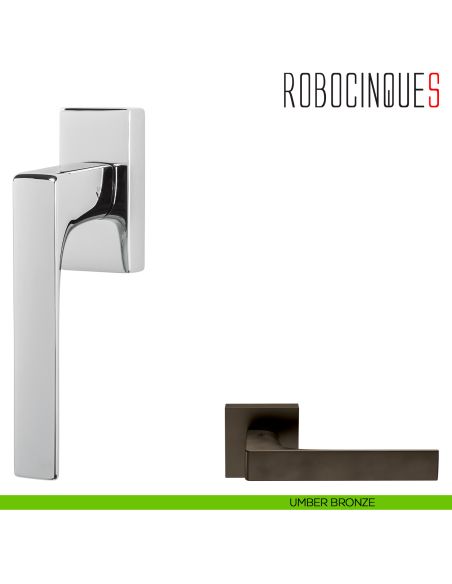 Maniglia per finestra martellina DK Robocinque S Colombo Design umber bronze