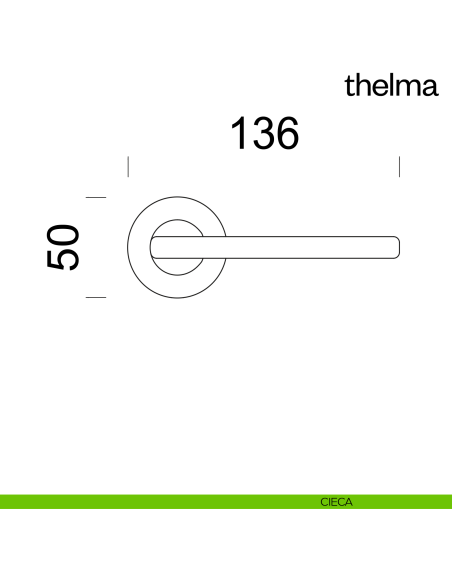 Maniglia per porta Thelma Dnd Handles con rosetta tonda cieca