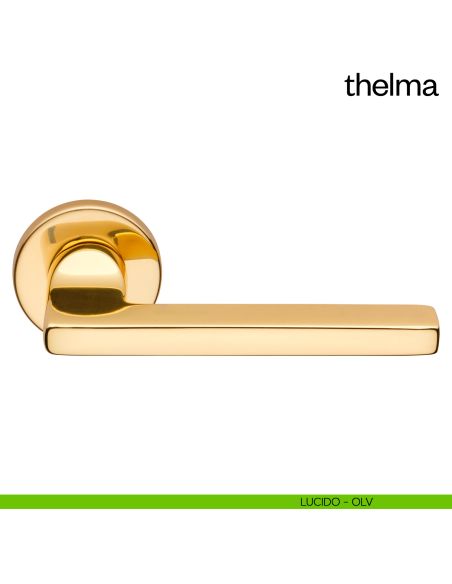 Maniglia per porta Thelma Dnd Handles con rosetta tonda lucido