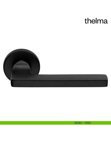 Maniglia per porta Thelma Dnd Handles con rosetta tonda nero