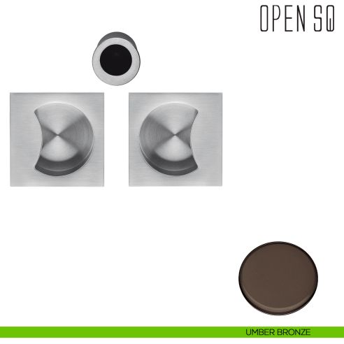 Maniglia per porta scorrevole Open SQ Colombo Design senza serratura umber bronze