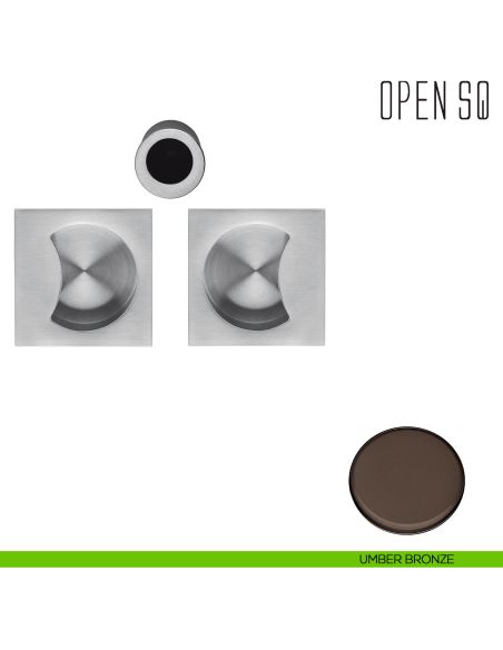 Maniglia per porta scorrevole Open SQ Colombo Design senza serratura umber bronze