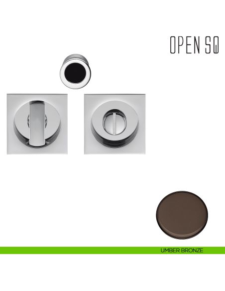 Maniglia per porta scorrevole Open SQ Colombo Design con nottolino senza serratura umber bronze