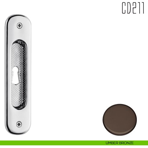 Maniglia per porta scorrevole CD211 CF Colombo Design con foro chiave umber bronze