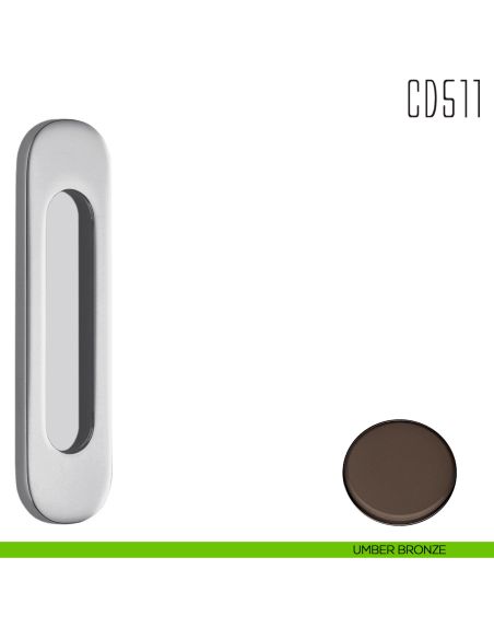 Maniglia per porta scorrevole CD511 Colombo Design senza foro chiave umber bronze