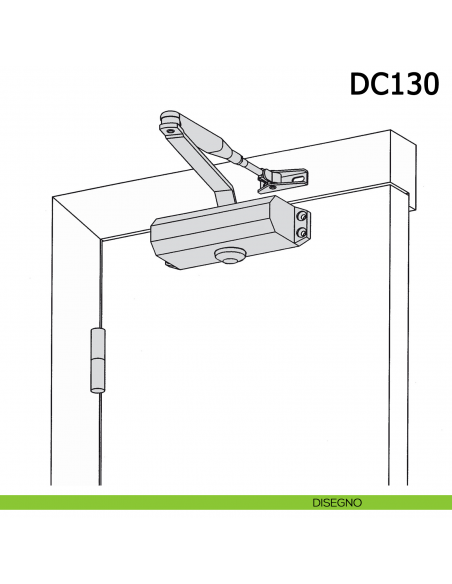 Chiudiporta aereo Meroni DC130 a forza variabile EN 3-4 - disegno