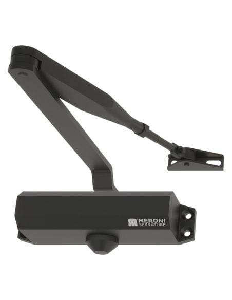 Chiudiporta aereo Meroni DC130 a forza variabile EN 3-4 braccio standard - verniciato nero