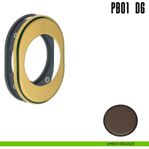 Rosetta con sottorosetta in nylon per defender 50 mm Colombo Design PB01 DG umber bronze