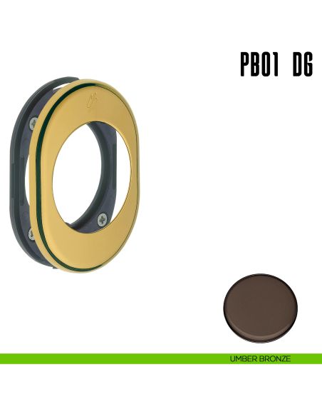 Rosetta con sottorosetta in nylon per defender 50 mm Colombo Design PB01 DG umber bronze