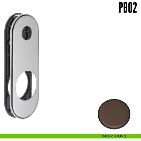 Placca interasse 85 mm con sottoplacca in nylon Colombo Design PB02 umber bronze