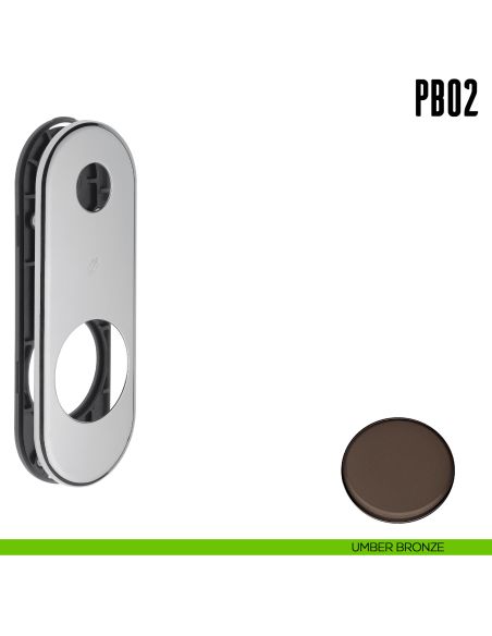 Placca interasse 85 mm con sottoplacca in nylon Colombo Design PB02 umber bronze