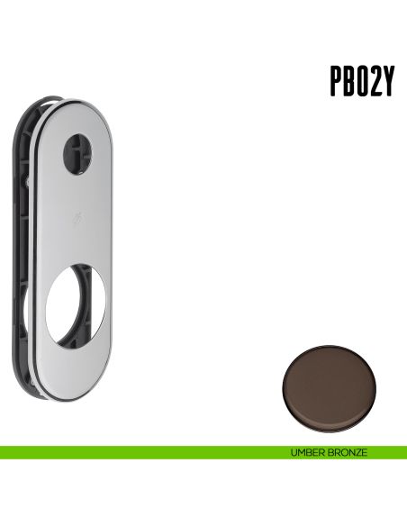 Placca interasse 93 mm con sottoplacca in nylon Colombo Design PB02Y umber bronze