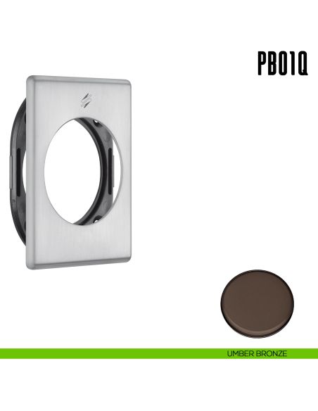 Rosetta quadrata con sottorosetta in nylon Colombo Design PB01/Q umber bronze