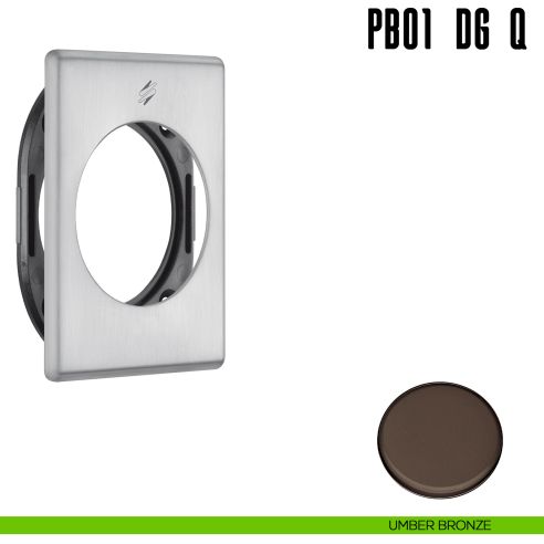 Rosetta quadrata con sottorosetta in nylon per defender 50 mm Colombo Design PB01 DG/Q umber bronze