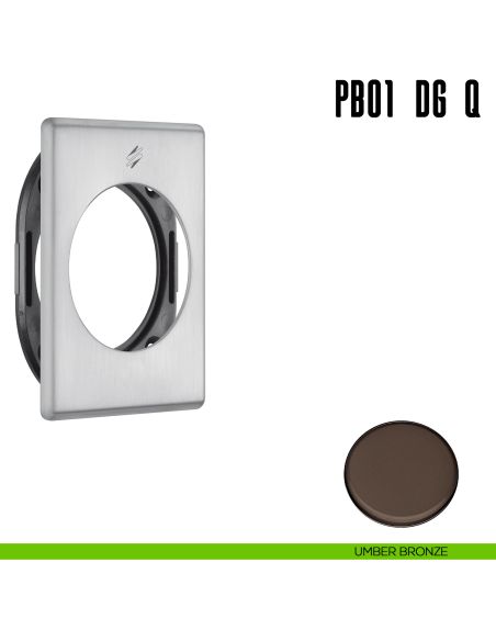 Rosetta quadrata con sottorosetta in nylon per defender 50 mm Colombo Design PB01 DG/Q umber bronze