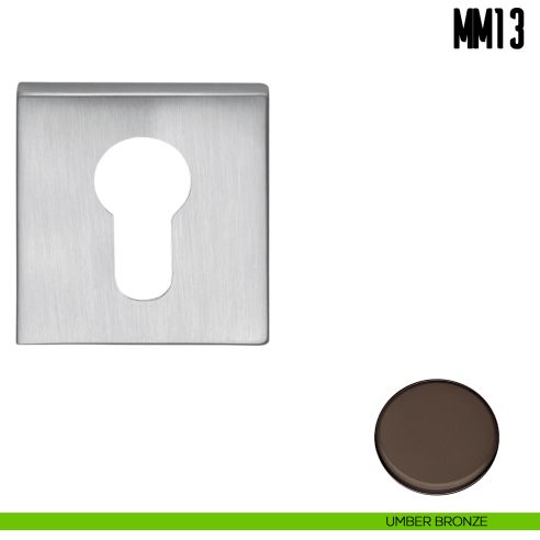 Bocchetta quadrata per porta Colombo Design MM 13 umber bronze