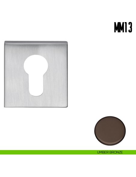 Bocchetta quadrata per porta Colombo Design MM 13 umber bronze
